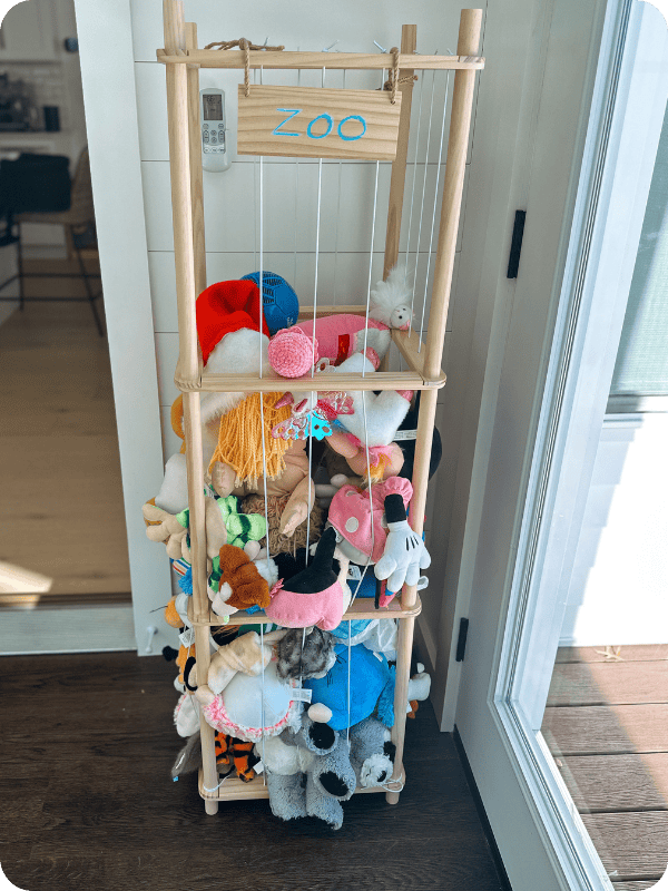 stuffed animal storage in playroom organization post