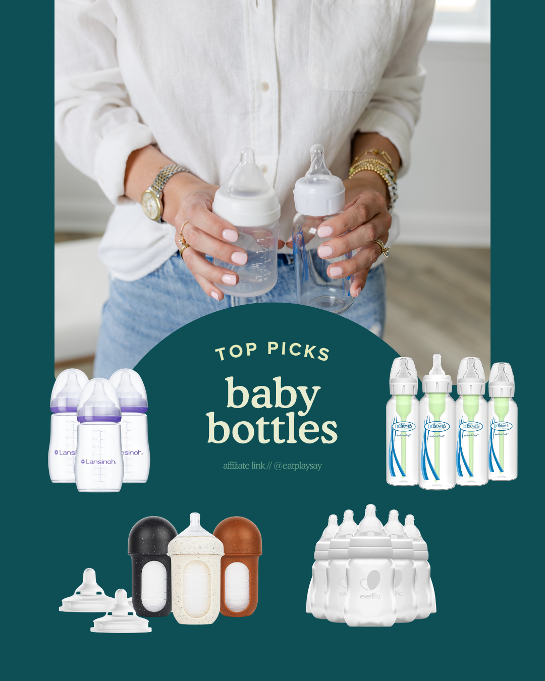 roundup graphic of the best bottles for babies