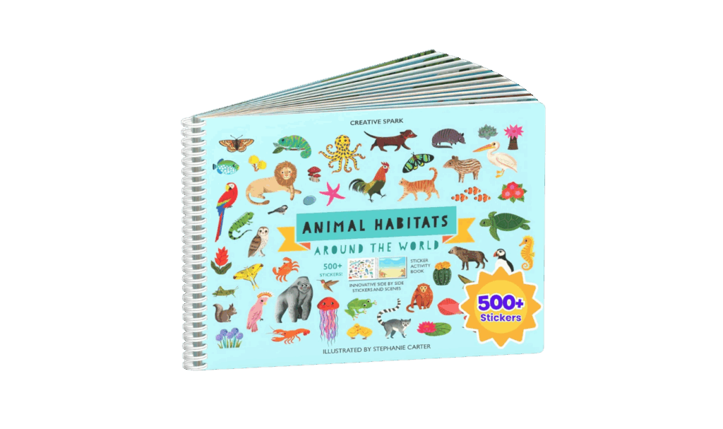 Cupkin sticker book, animal habitats theme