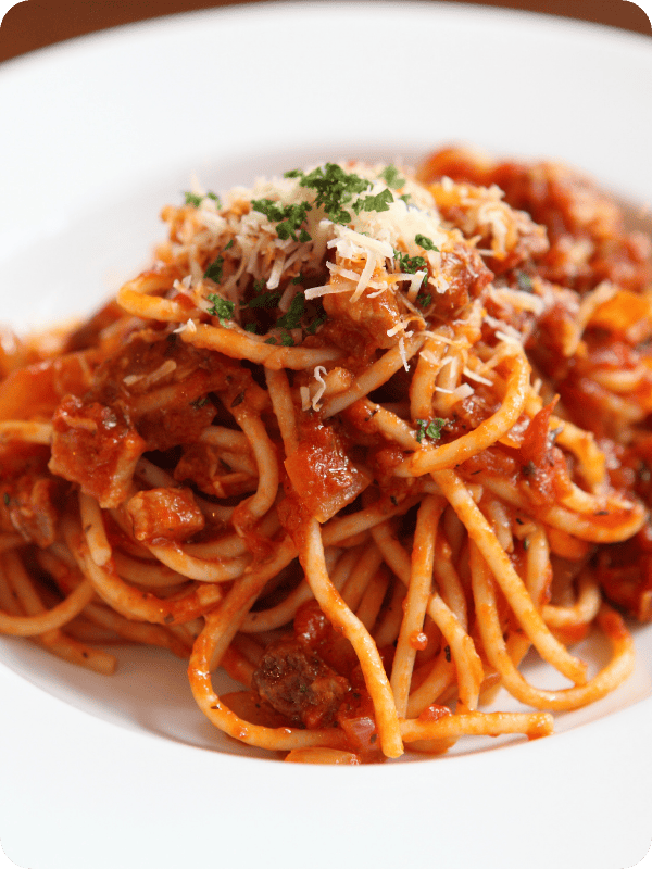 Bowl of pasta bolognese