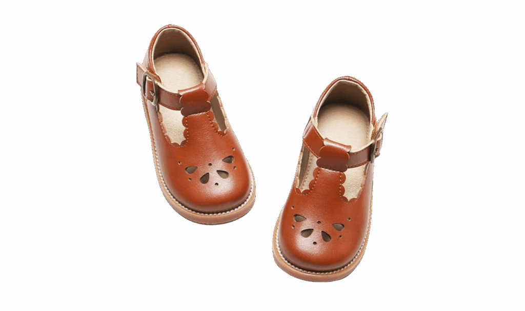 Felix and Flora toddler mary jane shoes in brown faux leather