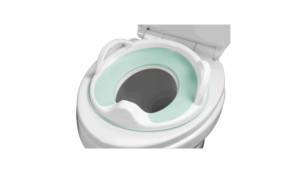 Jool Baby Potty Seat sitting on a toilet