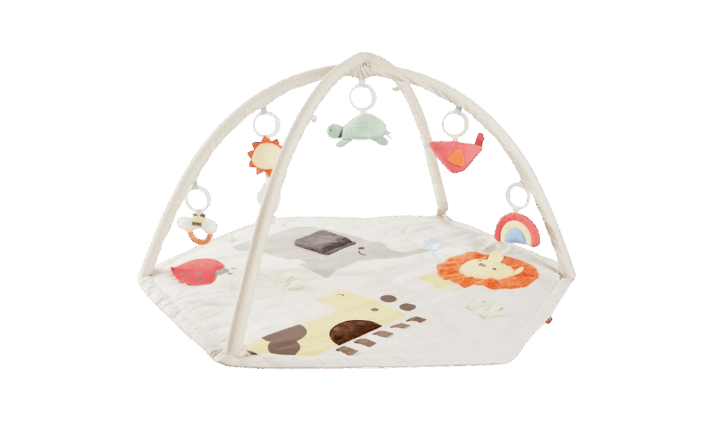 skiphop play mat and activity gym with geometric jungle animals