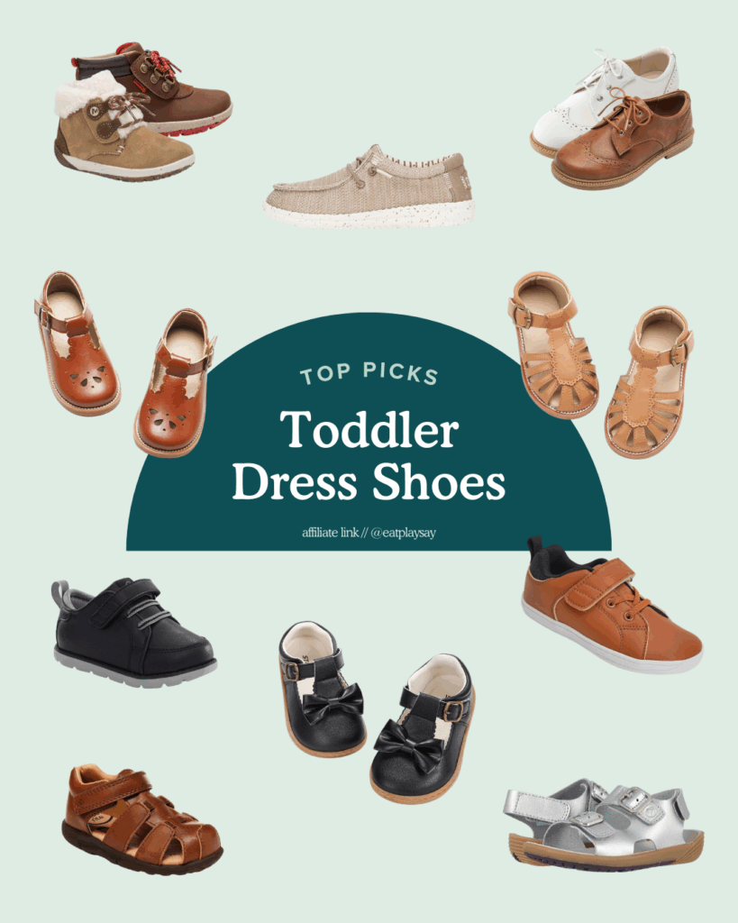 round up graphic of toddler dress shoes for girls and boys