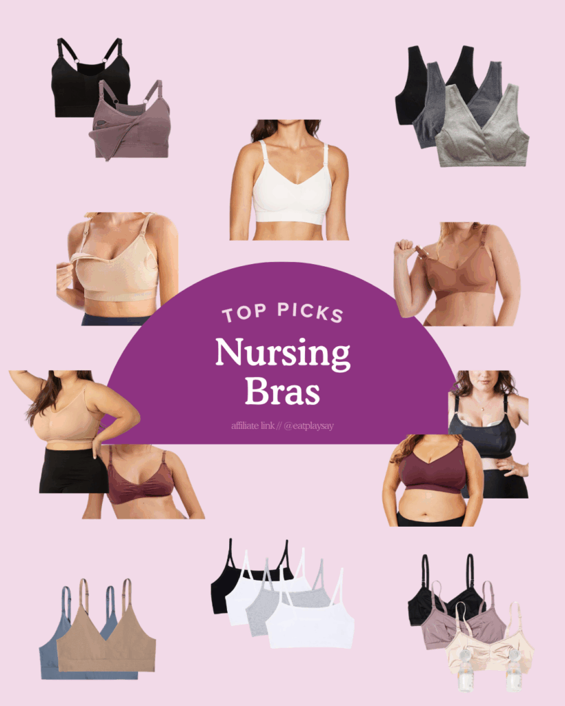 round up graphic of top nursing bras and pumping bras