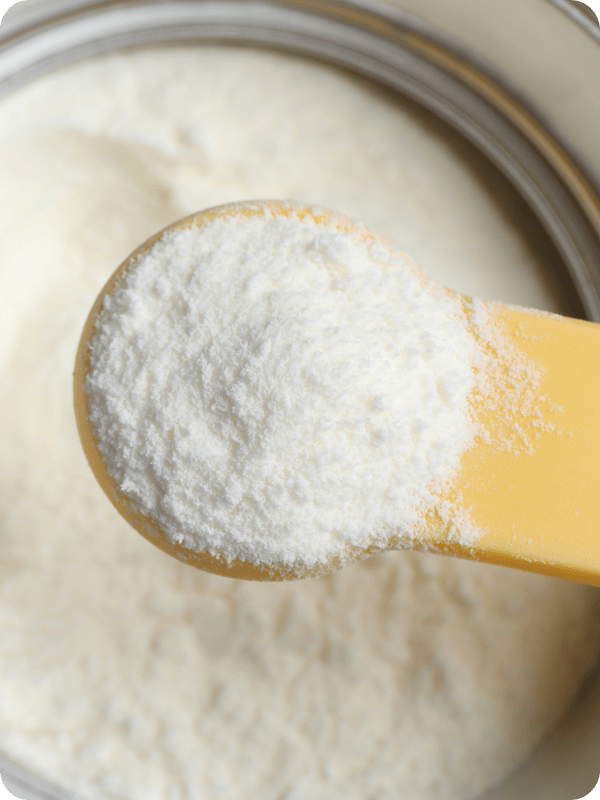 Scoop of infant formula