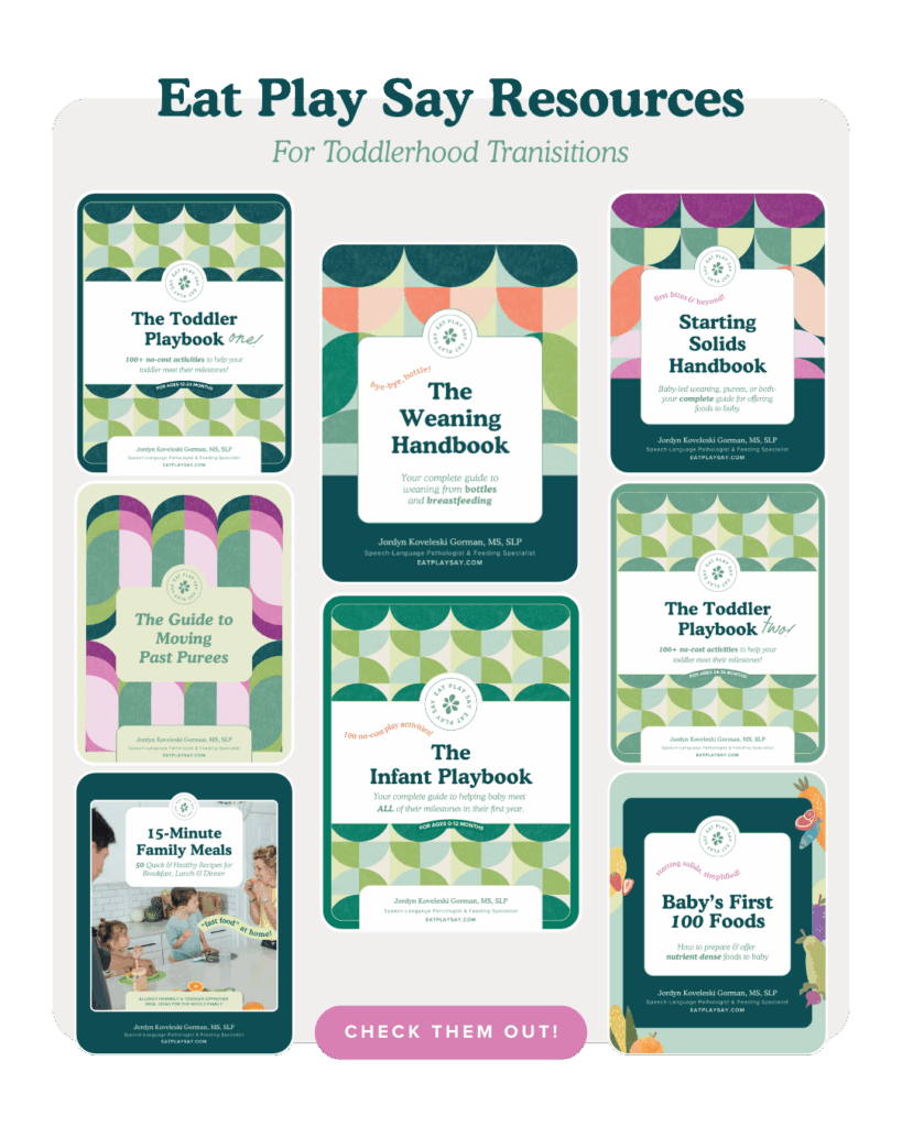 Eat Play Say toddler transitions resource graphic