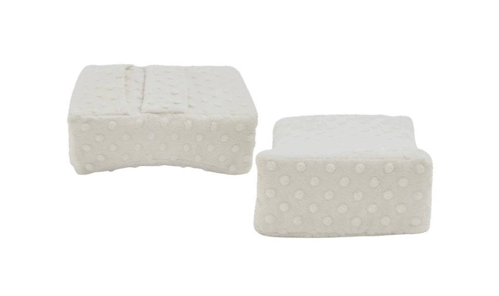 Bowroo nursing support pillow shown from 2 different angles