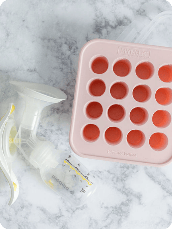 Manual Medela hand pump and milk storage container
