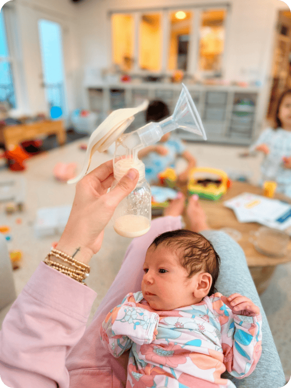 pumped milk in Medela hand pump