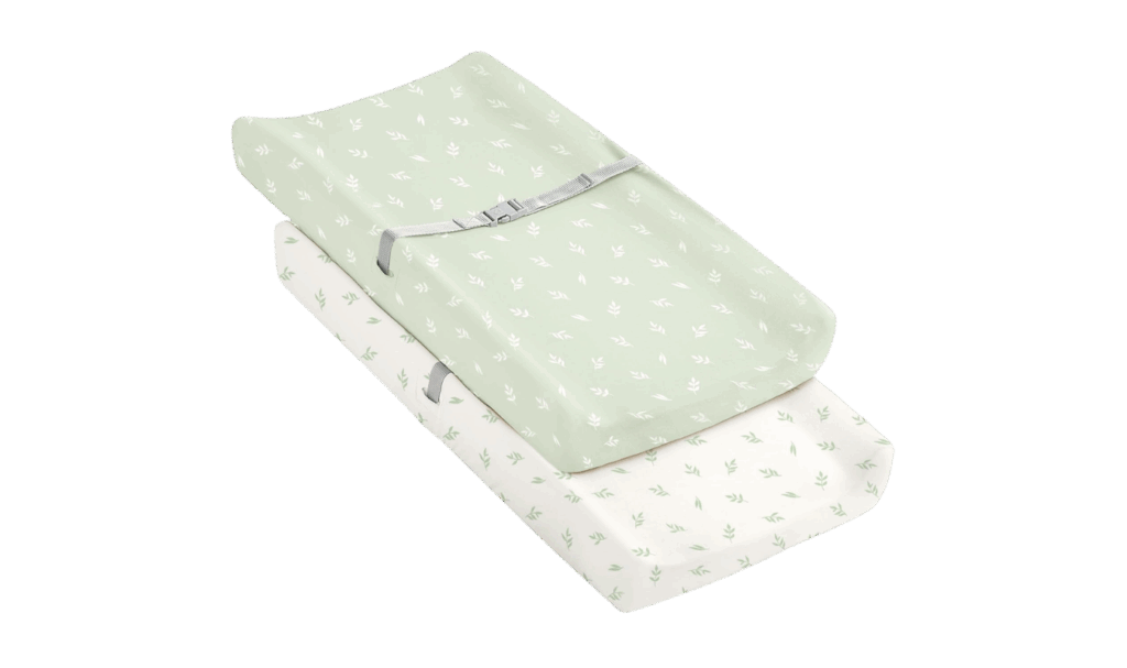 KeaBabies changing pad covers in green and white