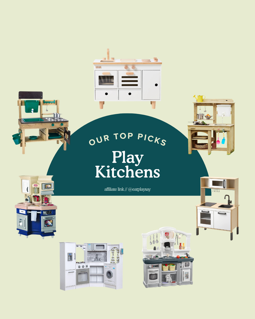 round up graphic of play kitchens