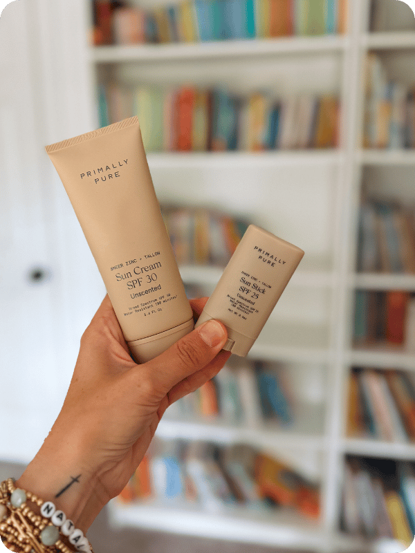 Primally pure sun cream and sun stick SPF