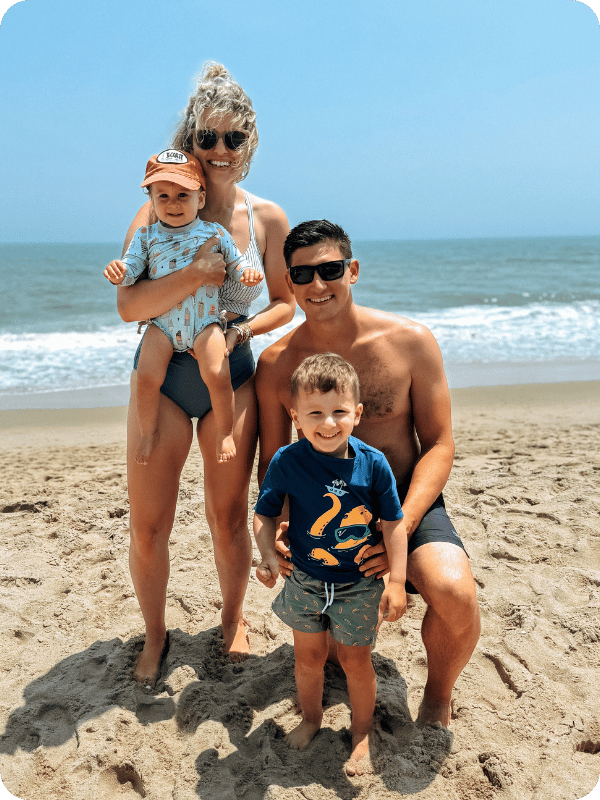 family on the beach