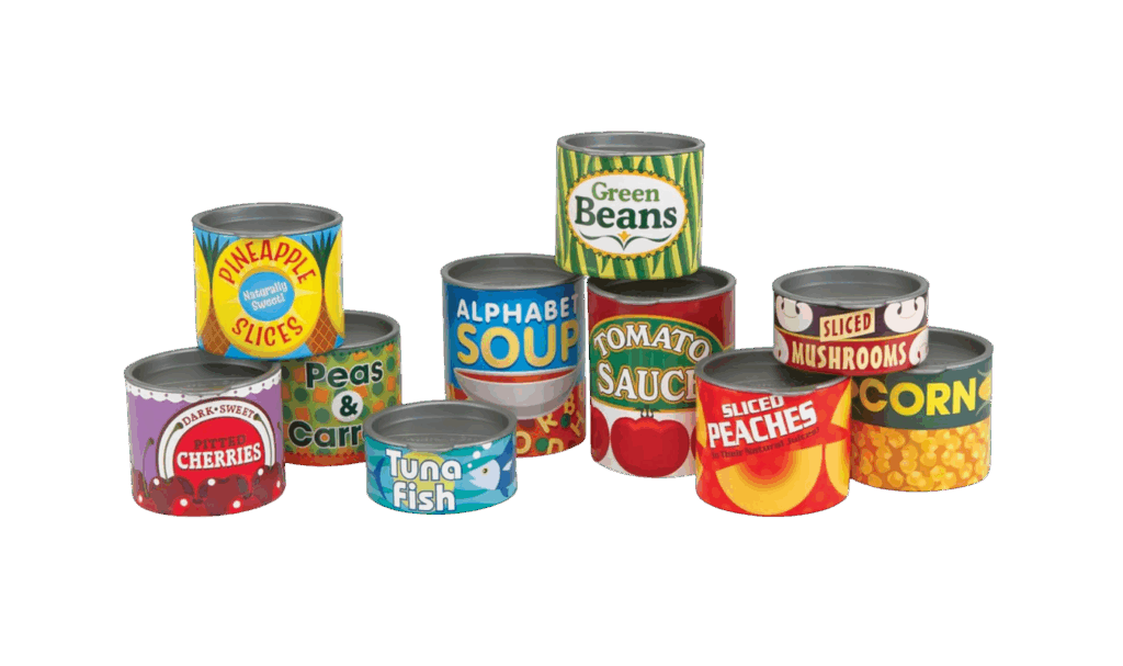 Melissa and Doug Play Food Cans
