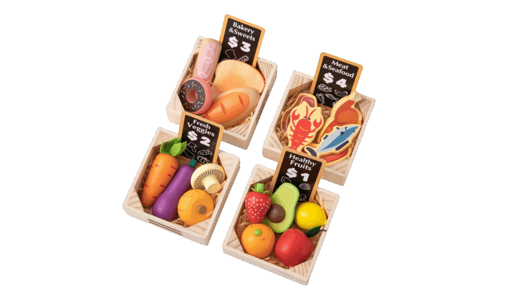 Tiny Land Wooden play food set