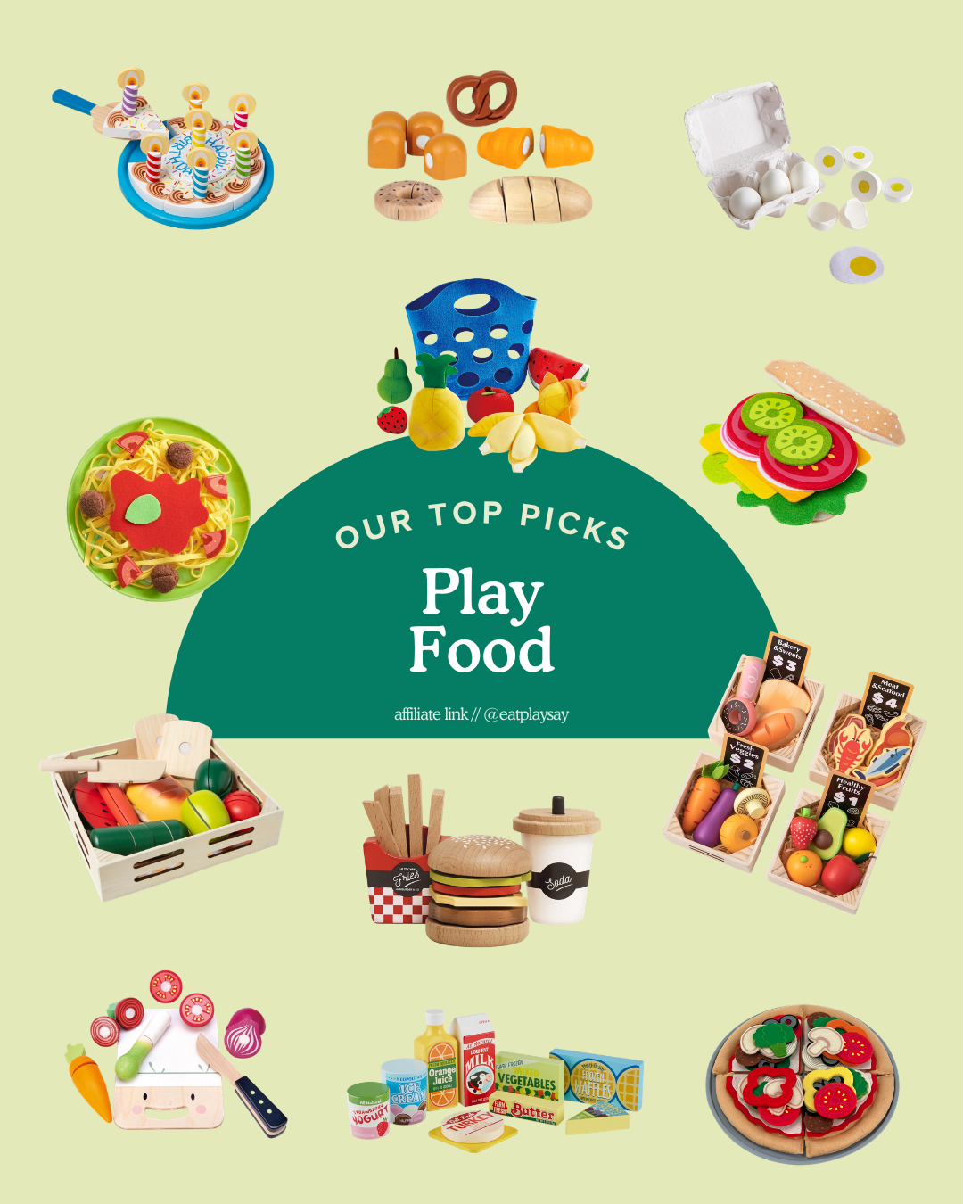 round up graphic of the best play food sets