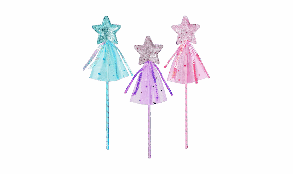 pack of 3 magic wands for dress up play
