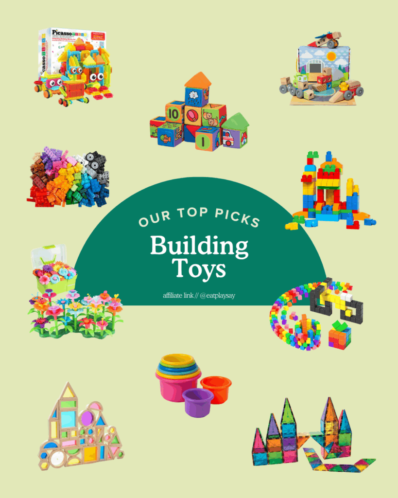 round up graphic of building toys for kids 0-5