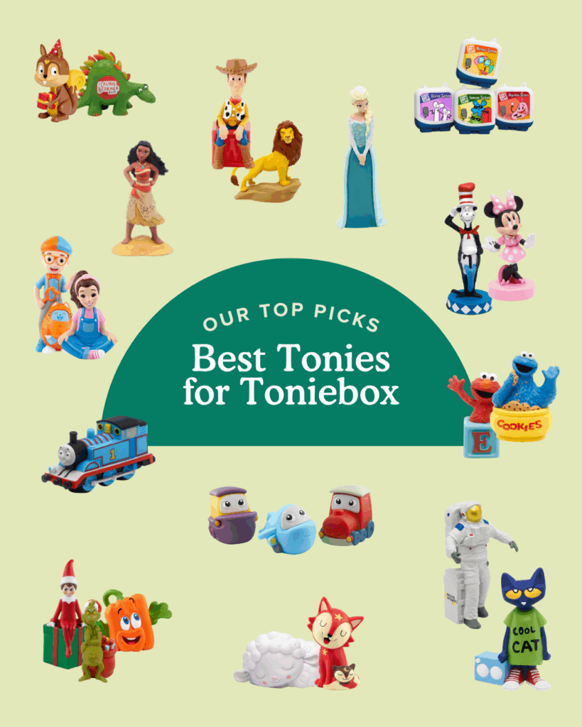 round up graphic of the best tonies for toniebox audio player