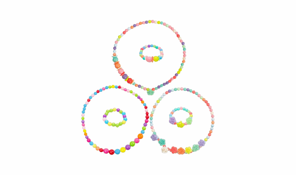 toddler jewelry bracelets and necklaces with multi-colored beads