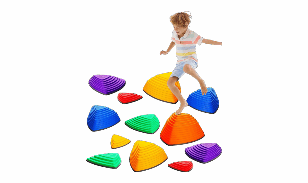 Giggle and Play children's stepping stones with 4 different heights 