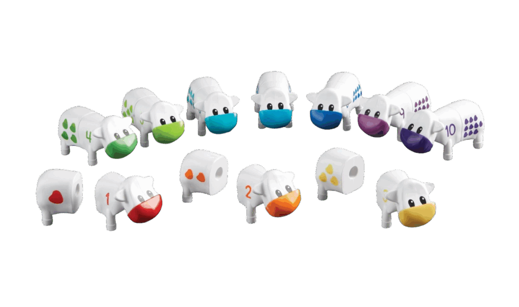 Push and pull counting cows learning toy
