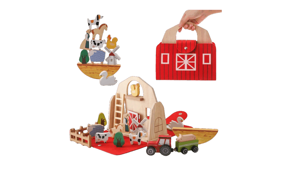Wooden Foldable toy barn 