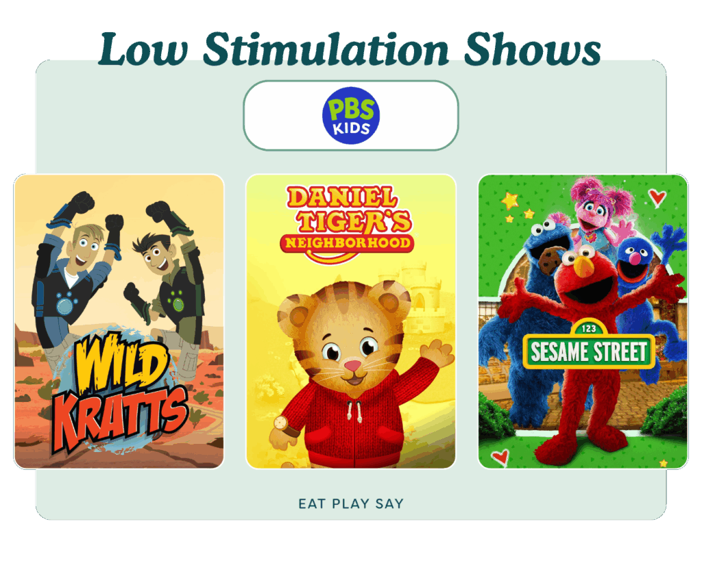 Low stimulation shows on PBS Kids