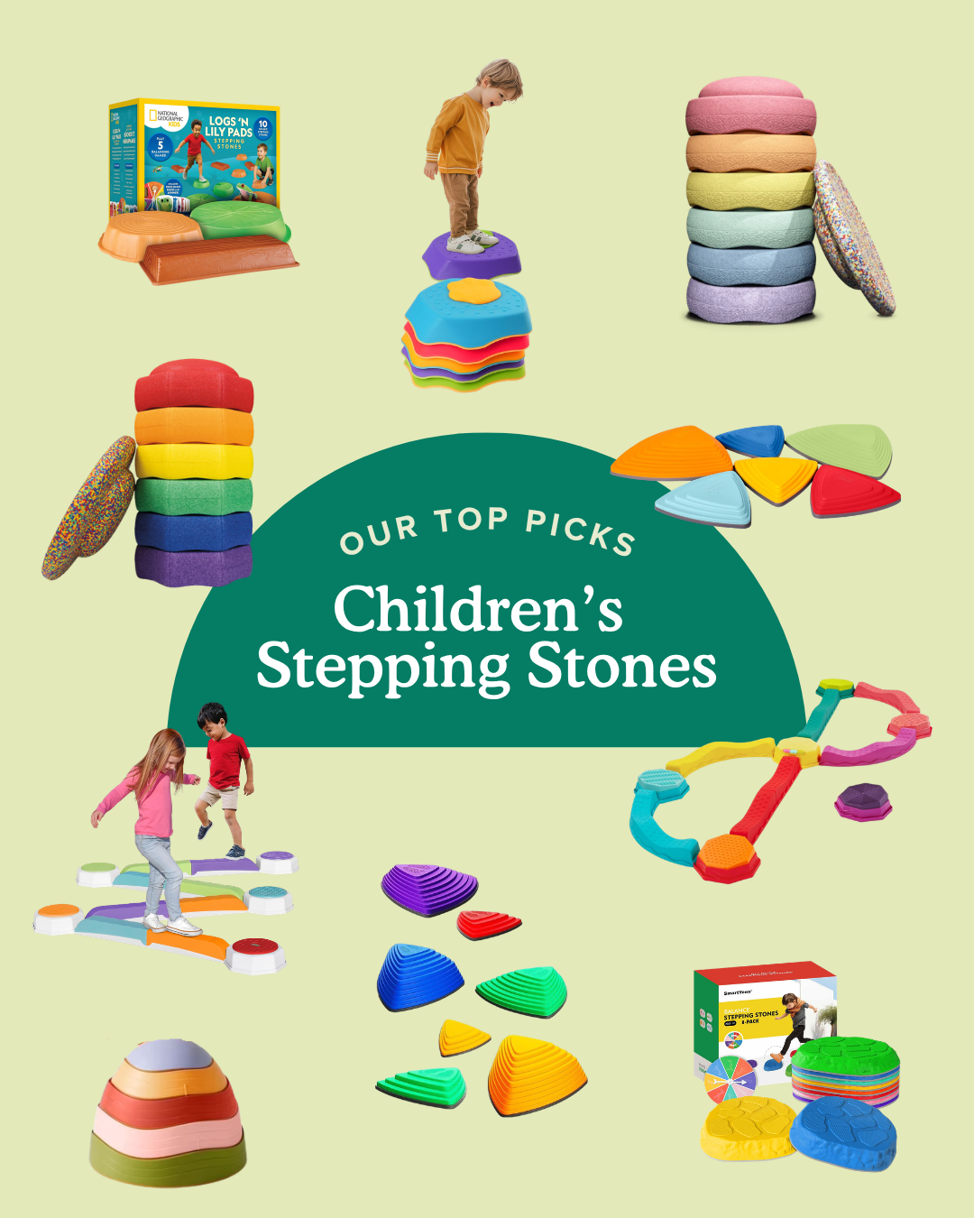 round up graphic of children's stepping stones