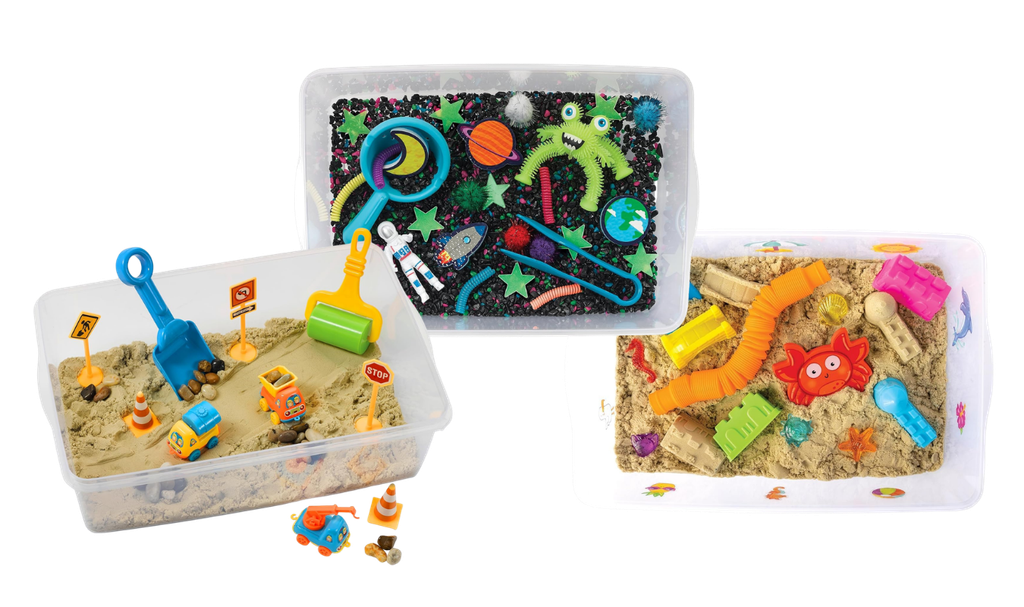 sensory bins for kids with different themes