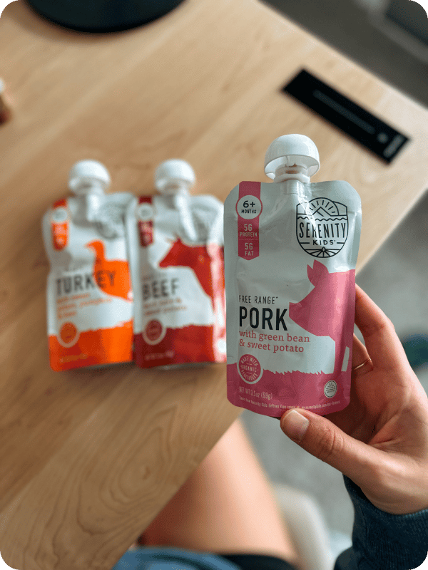 Serenity Kids pouches - pork, turkey, and beef